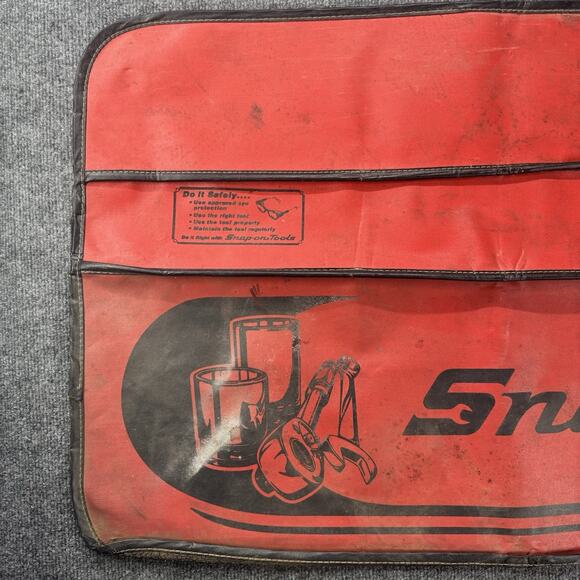 Vintage Snap-On Tools Vintage Red/Black Car Fender Cover Rubber Backed # CK7C - Picture 2 of 5
